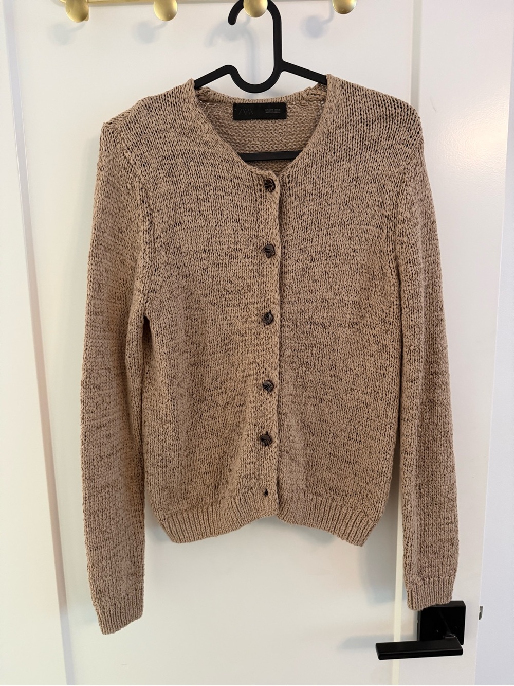 Zara Knit Cardigan Sweater - Beige